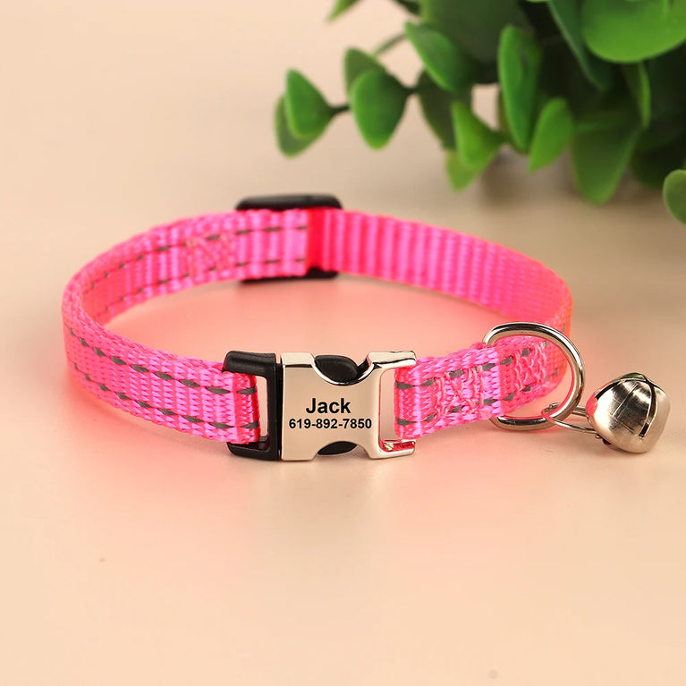 Cat Collar Free Personalized Kitten Collar Engraved Antilost Adjustabl