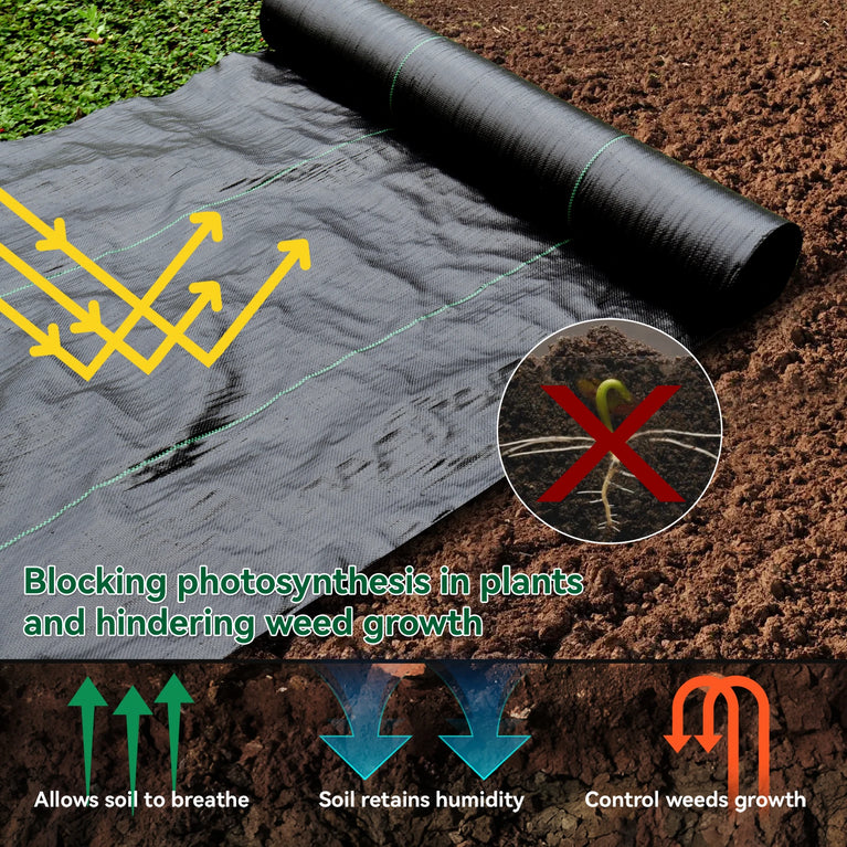 Heavy-Duty Weed Barrier Landscape Fabric | UV-Stabilized Soil Cover & Garden Weed Control