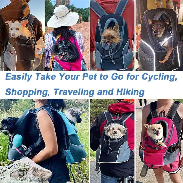 New Dog Pet Backpack Carrier Travel Bag Front Pack Breathable Adjustable Safety Outdoor