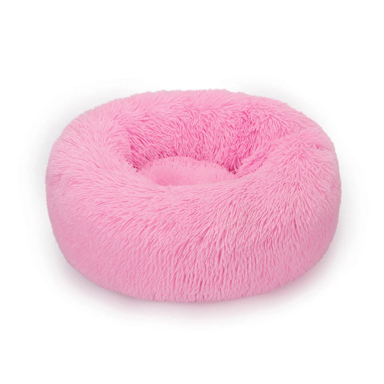 Donut Dog Bed Plush Basket Fluffy Medium Small Washable Warm Round Puppy Bed Mat