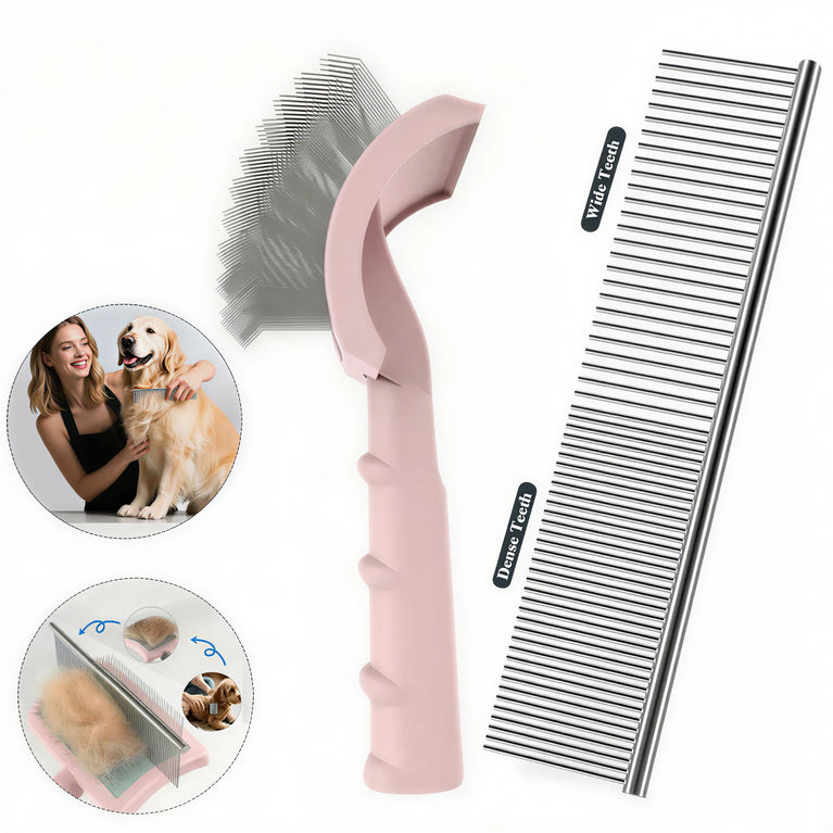 Dog Grooming Comb Shedding Hair Remove Needle Brush Slicker Massage Tool