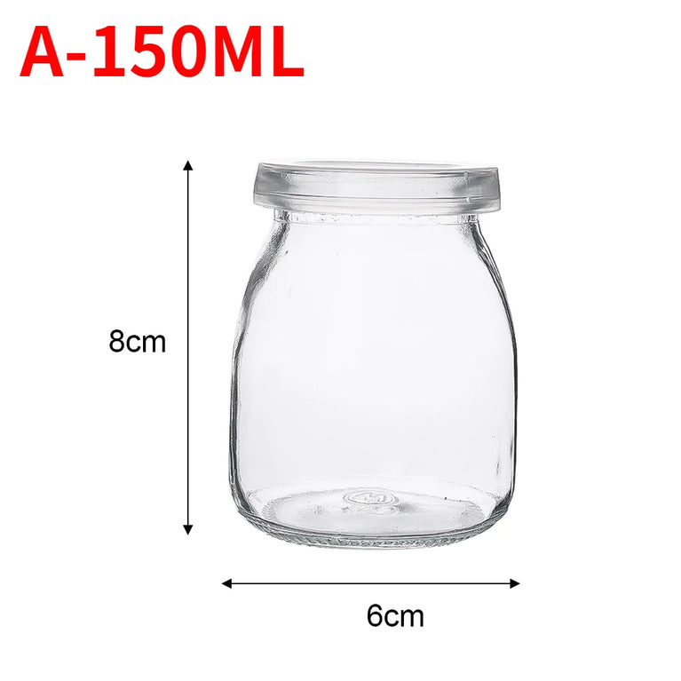Glass Baking Bottles with Lid Yogurt Pudding Mini Food Storage Jar Container