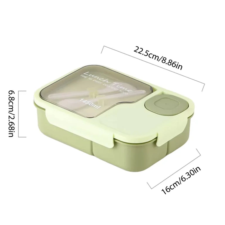 Oval Silicone Bento Lunch Box Microwaveable Leakproof 3 Grid Snack Food Storage Container