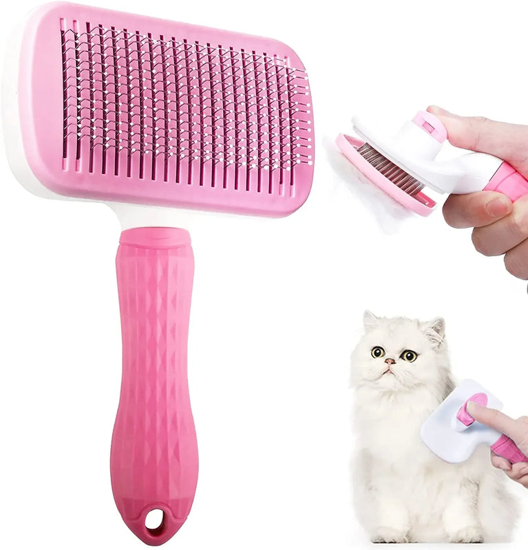 Stainless Steel Pet Grooming Brush | Pro Hair Remover & Comb