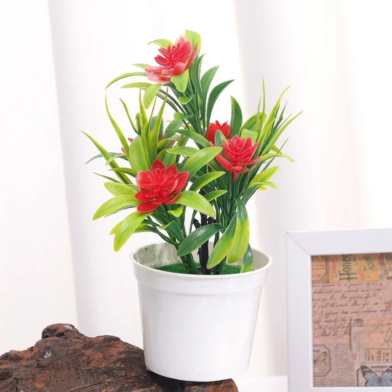 5-Head Miniature Lotus Simulation Bonsai | Creative Desktop Floral Decoration
