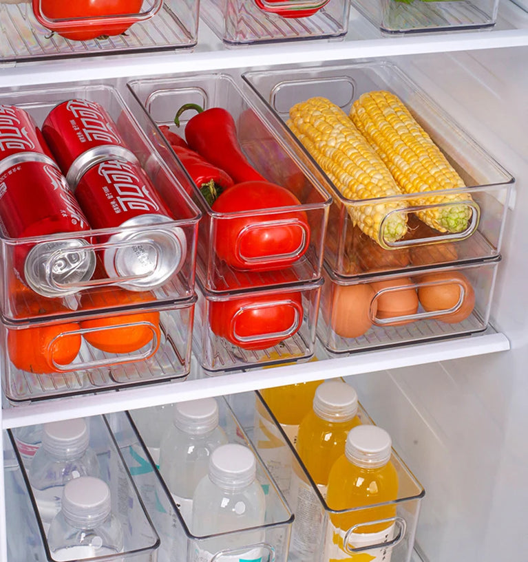Transparent Refrigerator Storage Box Fridge Organizer Clear Plastic Container for Kitchen Storage