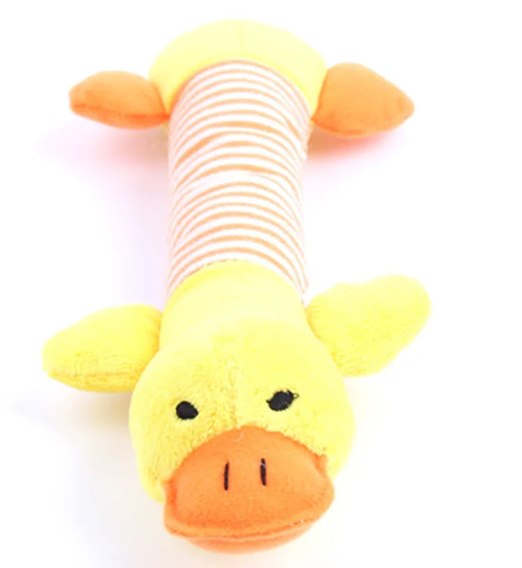 Stuffingless Squeaky Dog Toy Plush Crinkle Chew Training Toy