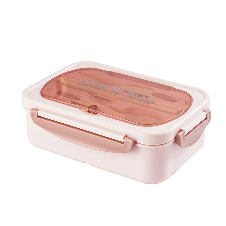 Compartment Lunch Box Portable Microwave Bento Box Leakproof Food Container with Spoon and Fork for Picnic Office School
