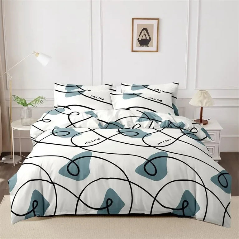 3-Piece Printed Brushed Duvet Cover Set | Soft & Breathable Bedding Collection
