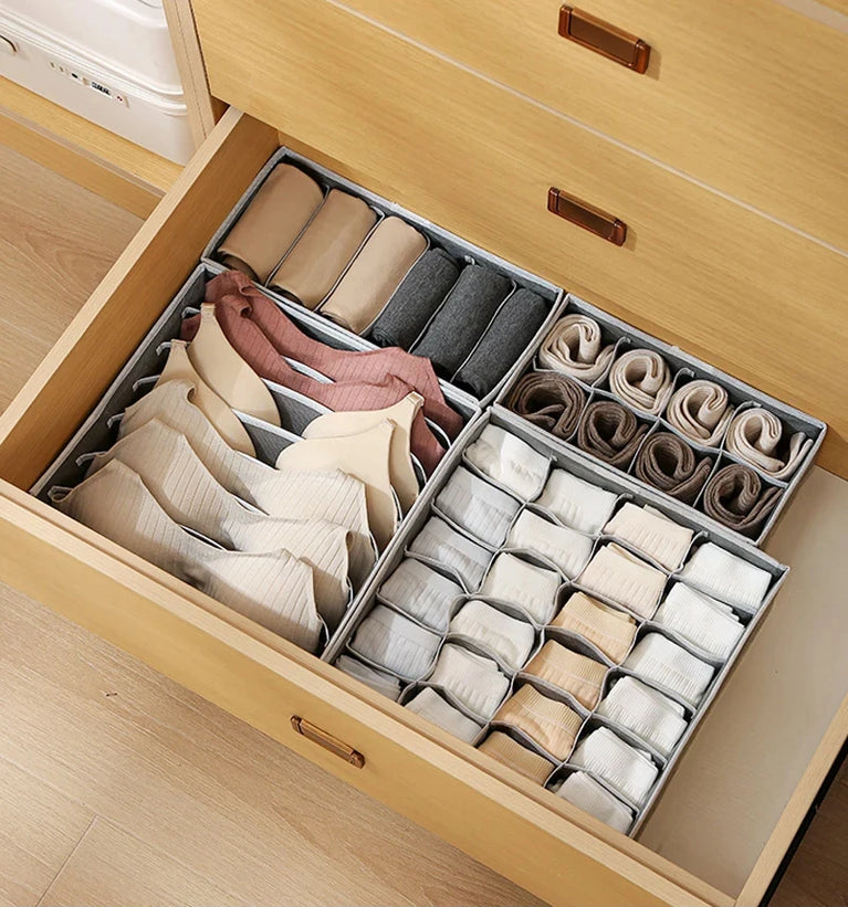 Non-Woven Underwear & Sock Organizer | Foldable Wardrobe Drawer Divider