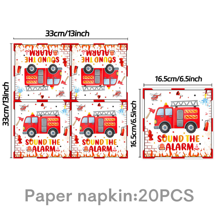 Firetruck Birthday Party Supplies Fire Truck Theme Disposable Tableware Set