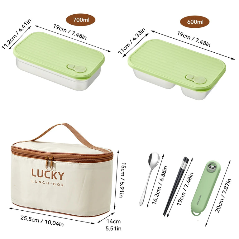 Portable Large Capacity Sealed Bento Lunch Box Stainless Steel Fruit Salad Food Container