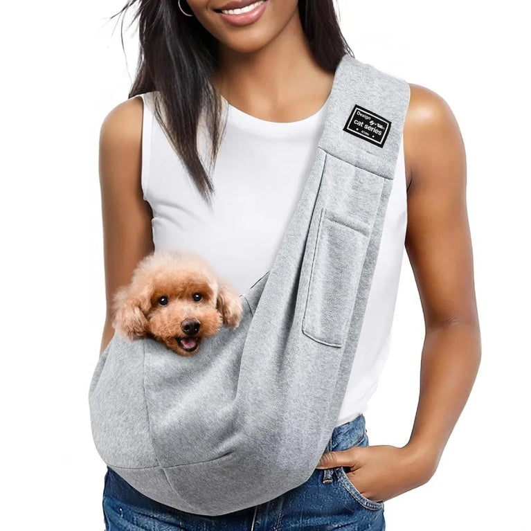 Dog Carrier Sling Hand Free Travel Puppy Sling Carrier Bag Safety Harness
