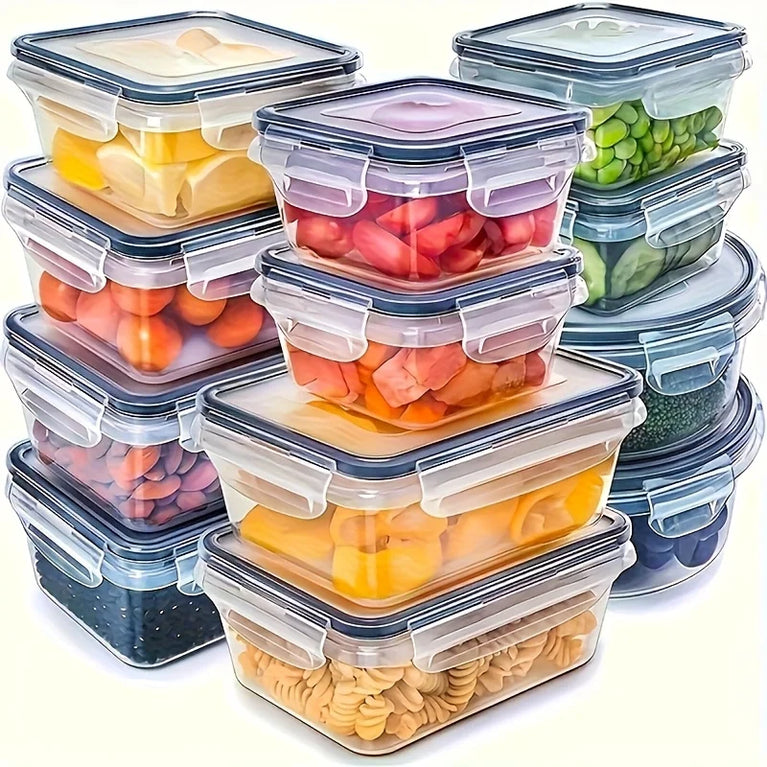 Clear Kitchen Food Storage Container Set Microwave Safe PP Lunch Box with Lid
