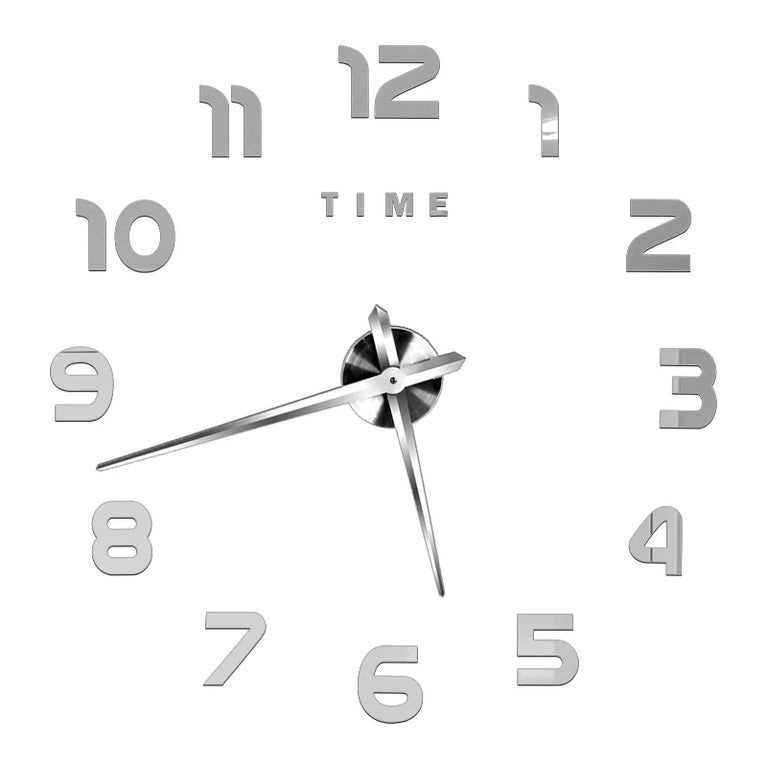 3D DIY Large Wall Clock | Modern Acrylic Mirror Surface Home Décor
