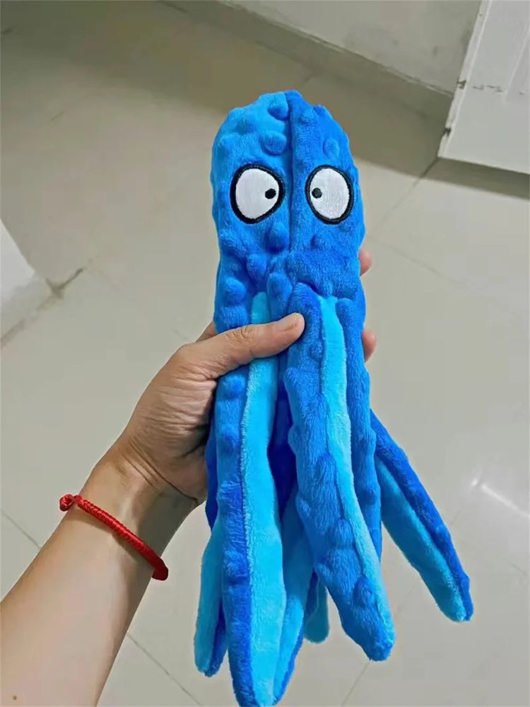 Octopus Plush Puppy Dog Chew Toy Squeaky Crinkle Training Toy Fun