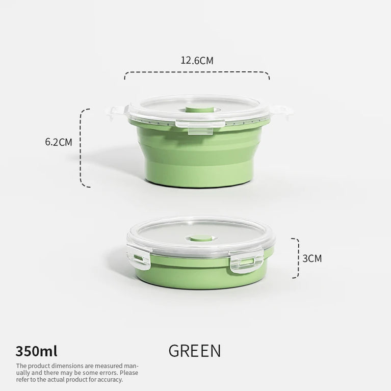 Collapsible Silicone Food Storage Containers with Lids Leakproof