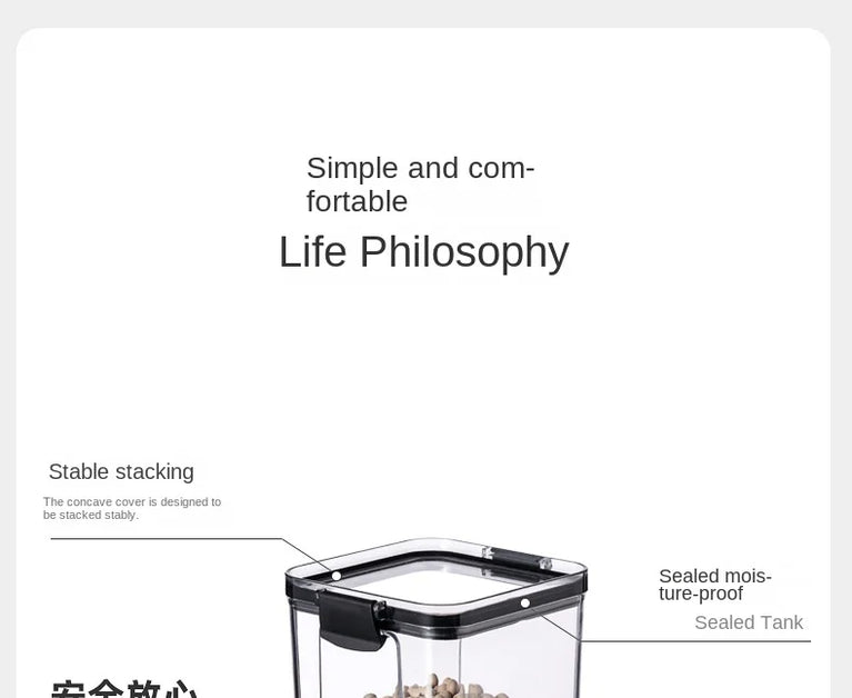 Plastic Food Containers with Lids Large Capacity Airtight Storage Jars