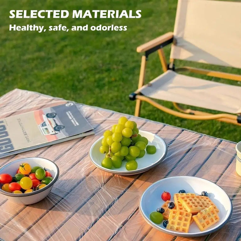 10Pcs Plastic Disposable Tablecloth Elastic Edged Waterproof Table Cover Camping Outdoor