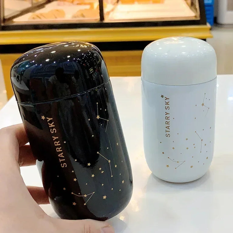Starry Sky Mini Thermos Bottle 200ml Insulated Travel Mug Steel
