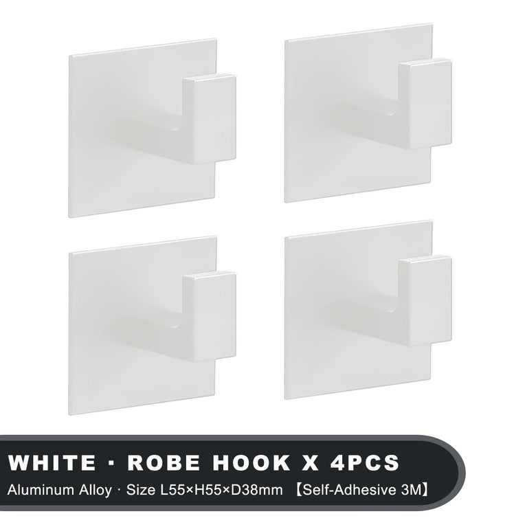 Black Self-Adhesive Wall Hooks For Hanging Keys Clothes Hanger Door Metal Robe Hook Coat Rack Towel Holder Bathroom Accessories