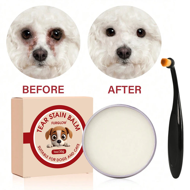 Tear Stain Cleaner for Dogs and Cats Gentle Formula Brush