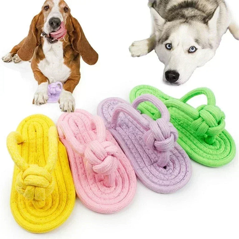 Cotton Slipper Rope Dog Toy Interactive Chew Training Toy Fun