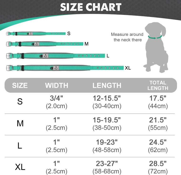 Padded Dog Collars Reflective Adjustable Heavy Duty Nylon Wide