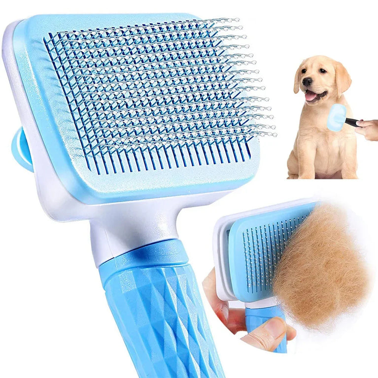 Stainless Steel Pet Grooming Brush | Pro Hair Remover & Comb