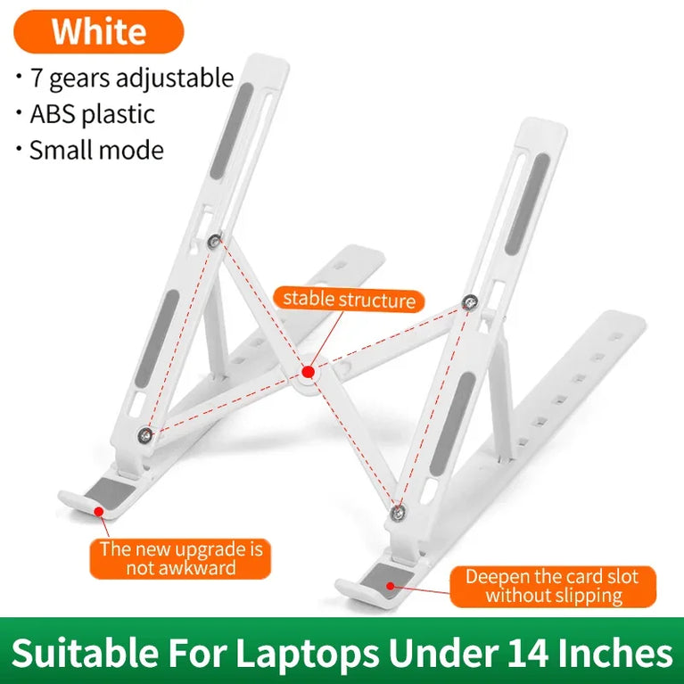 Portable Adjustable Laptop Stand | Foldable Ergonomic Notebook & Tablet Holder