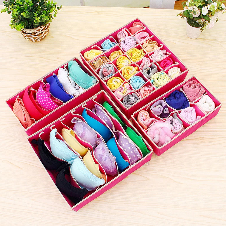 Non-Woven Underwear & Sock Organizer | Foldable Wardrobe Drawer Divider