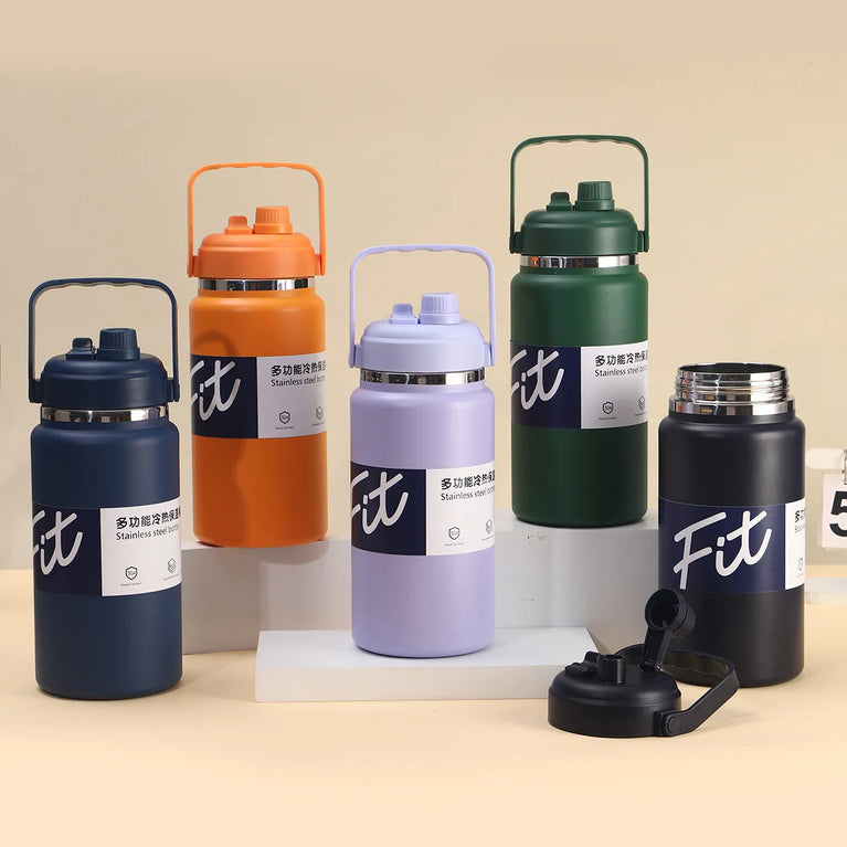 Large Steel Vacuum Insulated Water Tumbler 2000/2500ml Leakproof