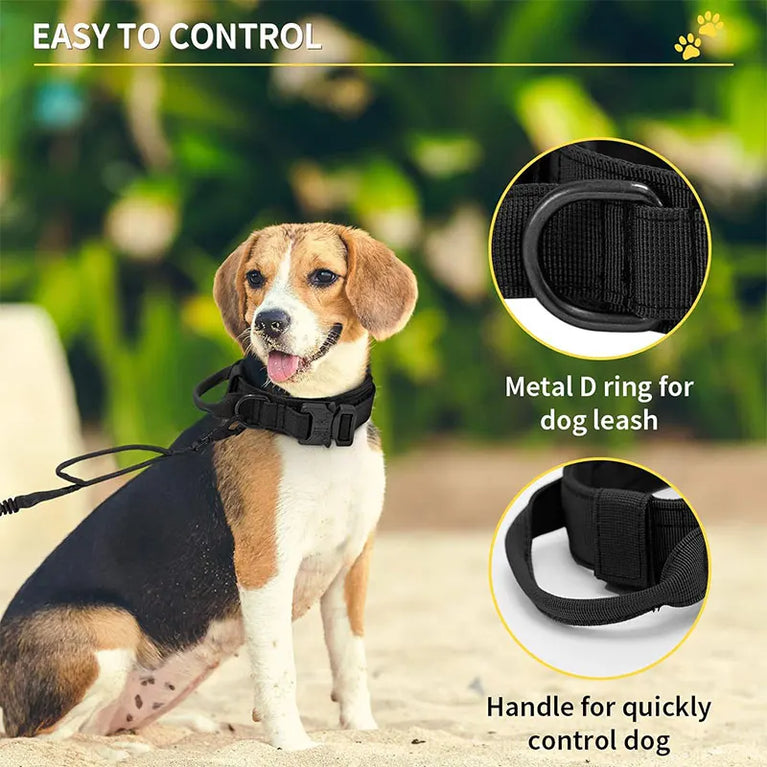 Outdoor Sports Style Tactical Dog Collar Usable Training Traction