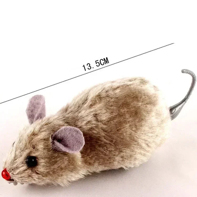 Lifelike Running Mouse Cat Toy Plush Interactive Fun Chase Play
