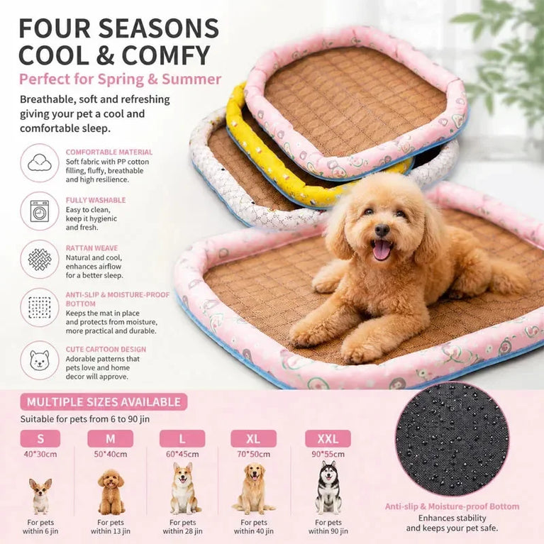 Summer Cooling Pet Mat Dog Crate Mattress Comfortable Bed Pad