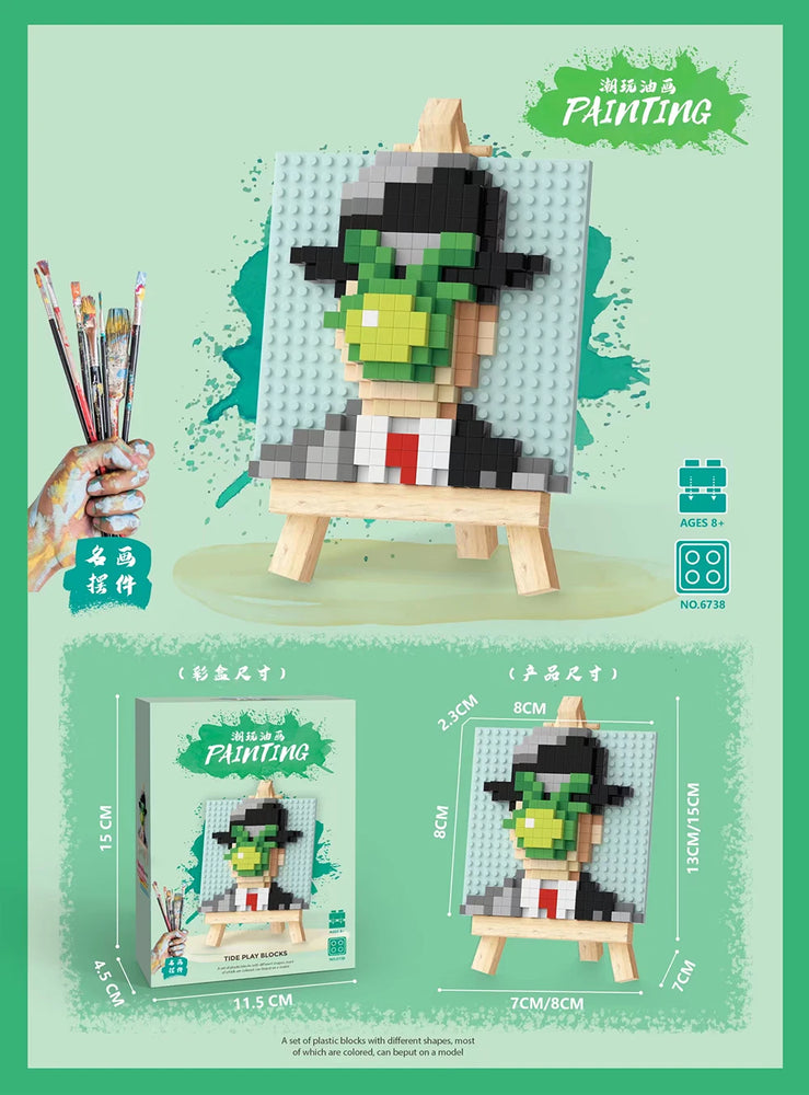 Famous Painting Diamond Building Blocks | 3D Micro-Brick Art with Display Easel