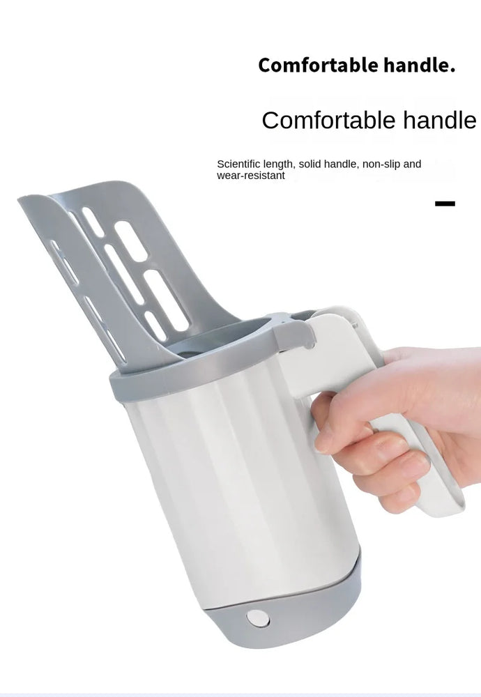 2-in-1 Cat Litter Scoop with Integrated Trash Bin | Portable Waste Management System