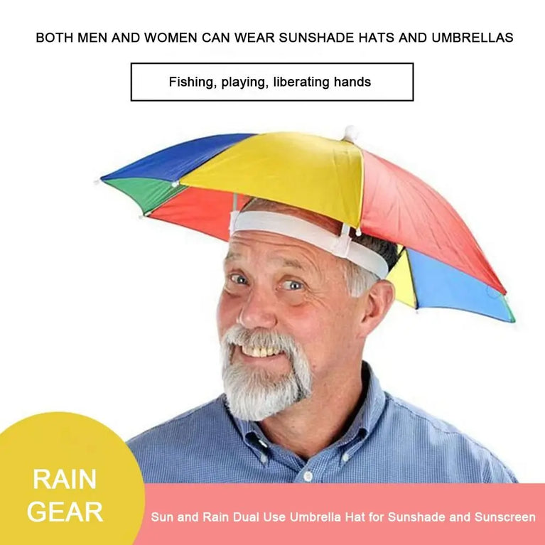 Foldable Head Umbrella Hat | Hands-Free Sun & Rain Protection