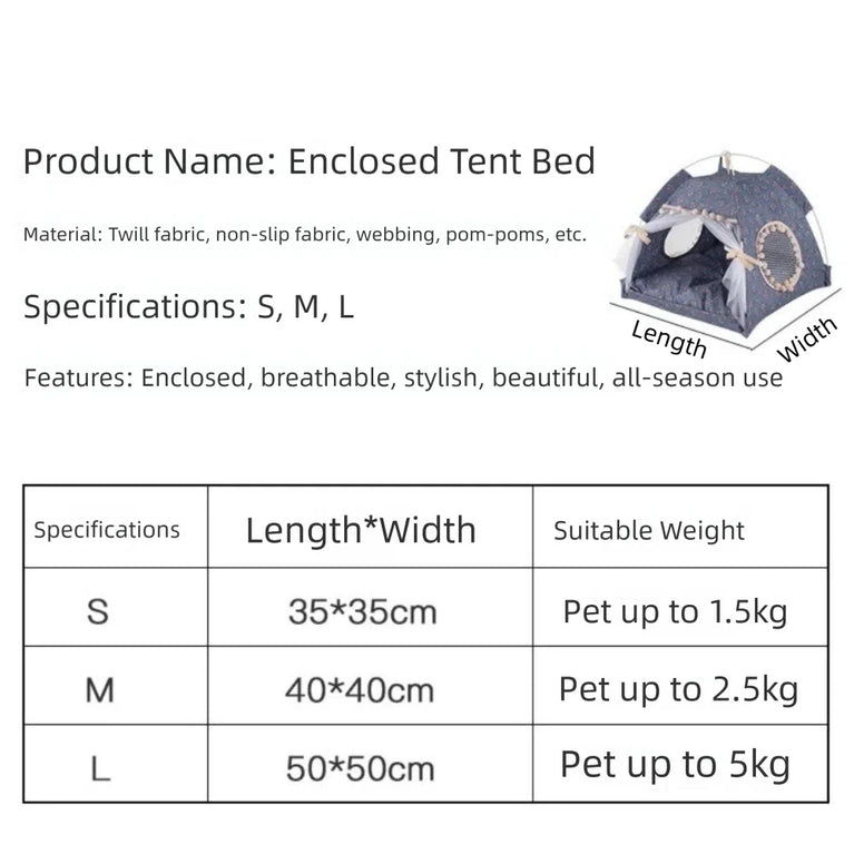 Princess Cat Bed Foldable Soft Tent House All Season Comfort