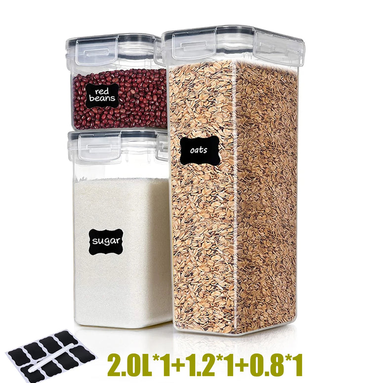 3 Sets Airtight Food Storage Containers with Lids BPA Free Meal Prep Kitchen Set