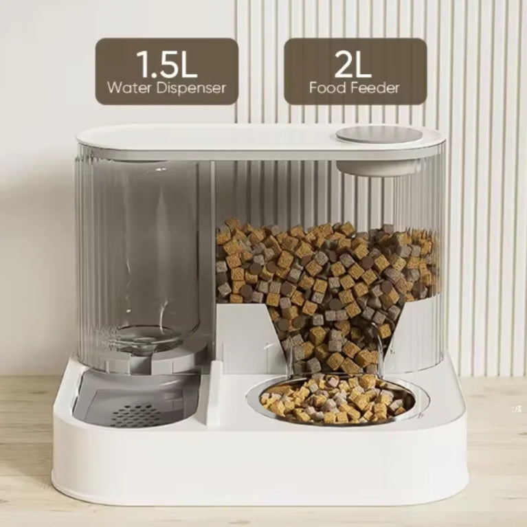 Automatic Cat Feeder with WaterFountain Food Storage PetBowl Dispenser