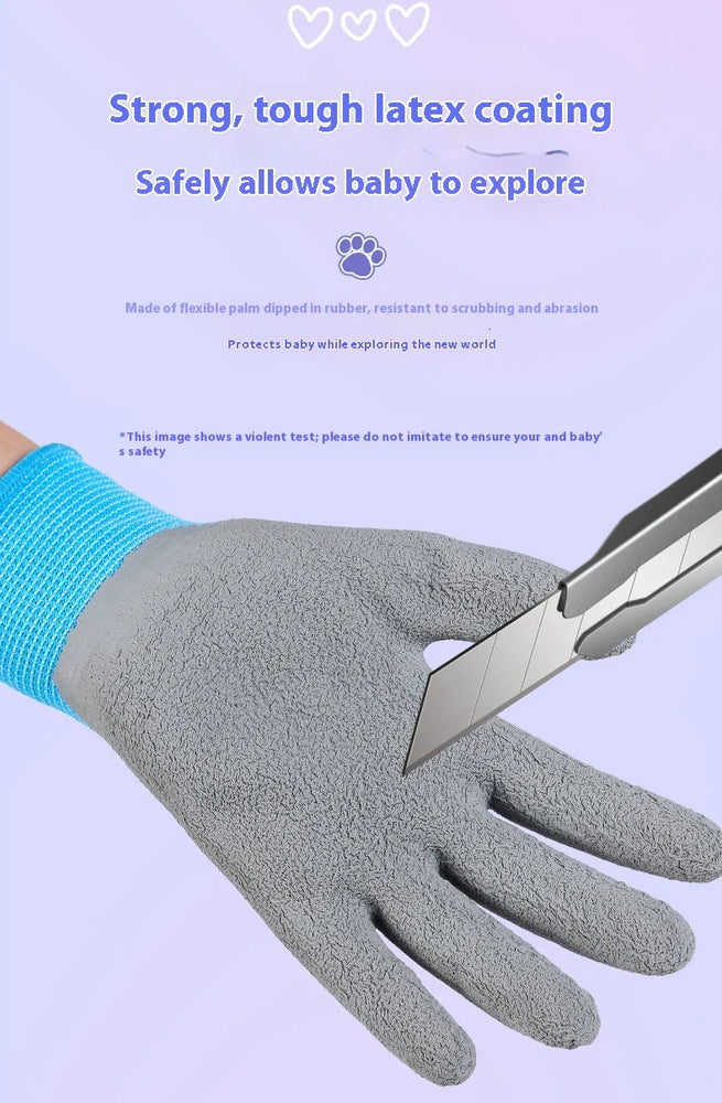 Kids Waterproof Non Slip Garden Work Gardening Gloves Durable Safety