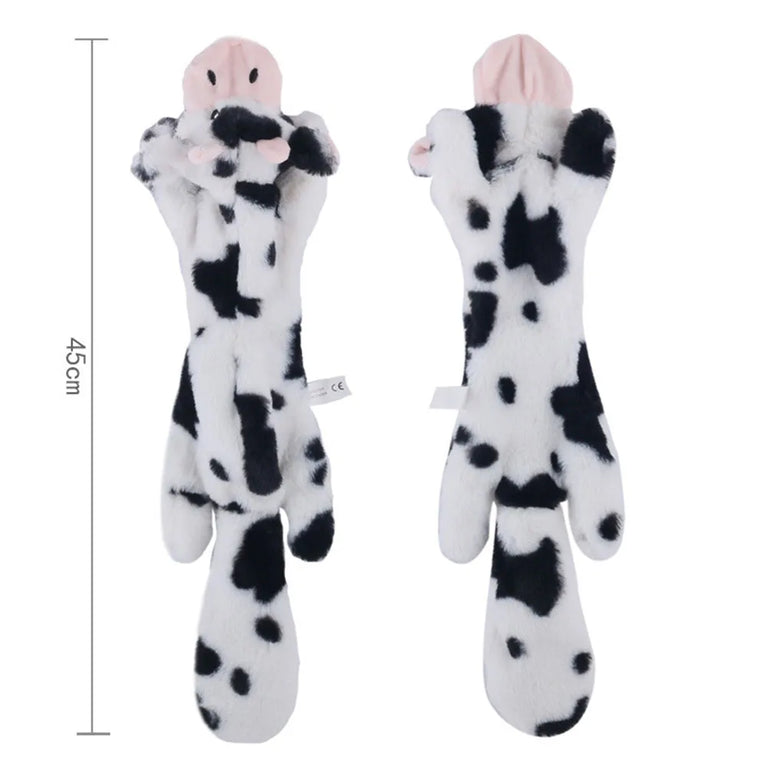 Stuffingless Squeaky Dog Toy Plush Crinkle Chew Training Toy