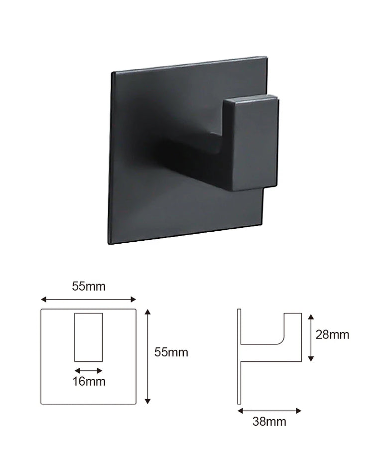 Black Self-Adhesive Wall Hooks For Hanging Keys Clothes Hanger Door Metal Robe Hook Coat Rack Towel Holder Bathroom Accessories