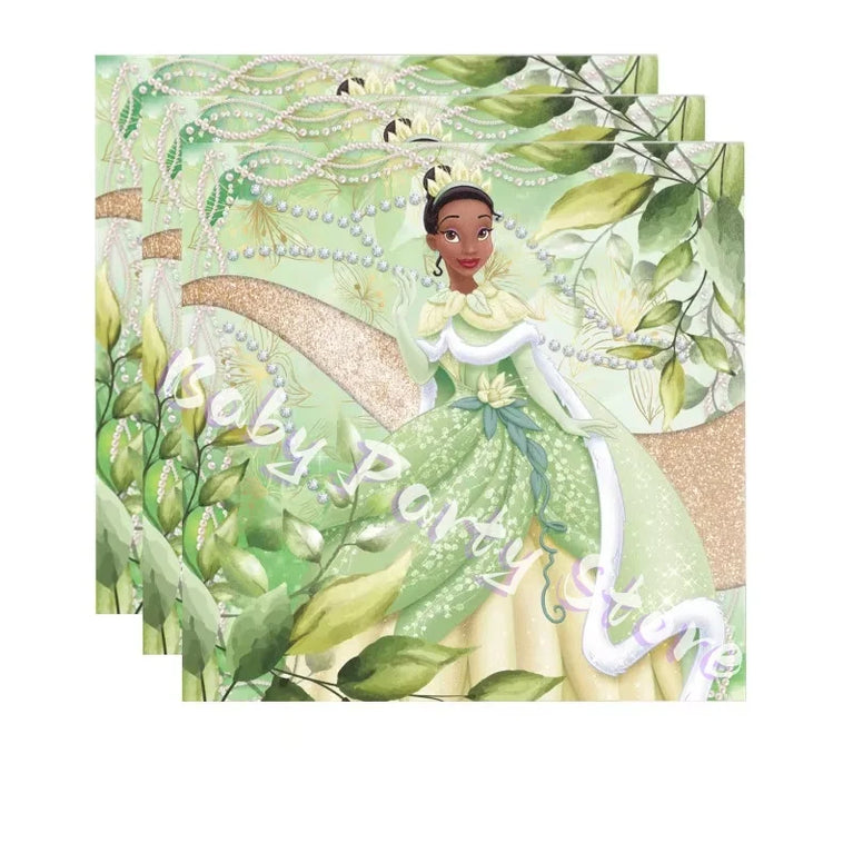 Frog Tiana Princess Party Disposable Tableware Set for Kids Birthday Decoration