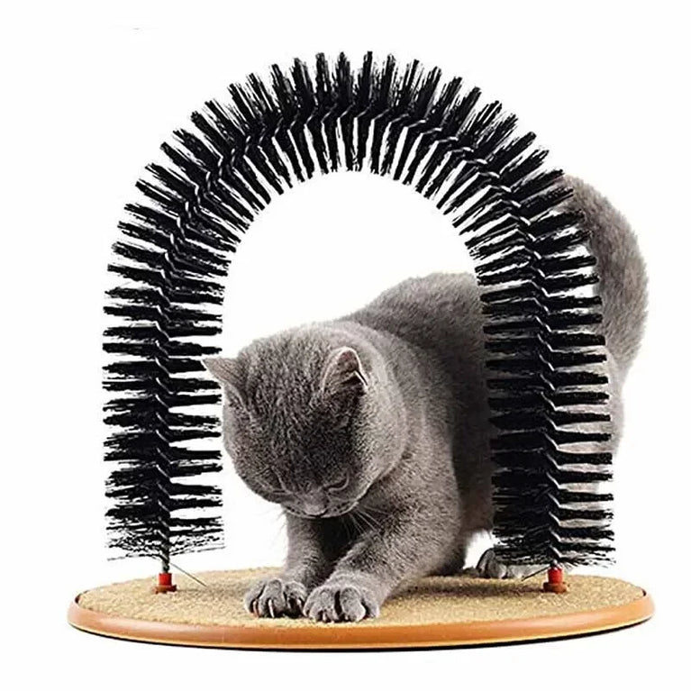 Cat Self Grooming Arch Massage Brush Scratching Tunnel Interactive Cat Toy Set