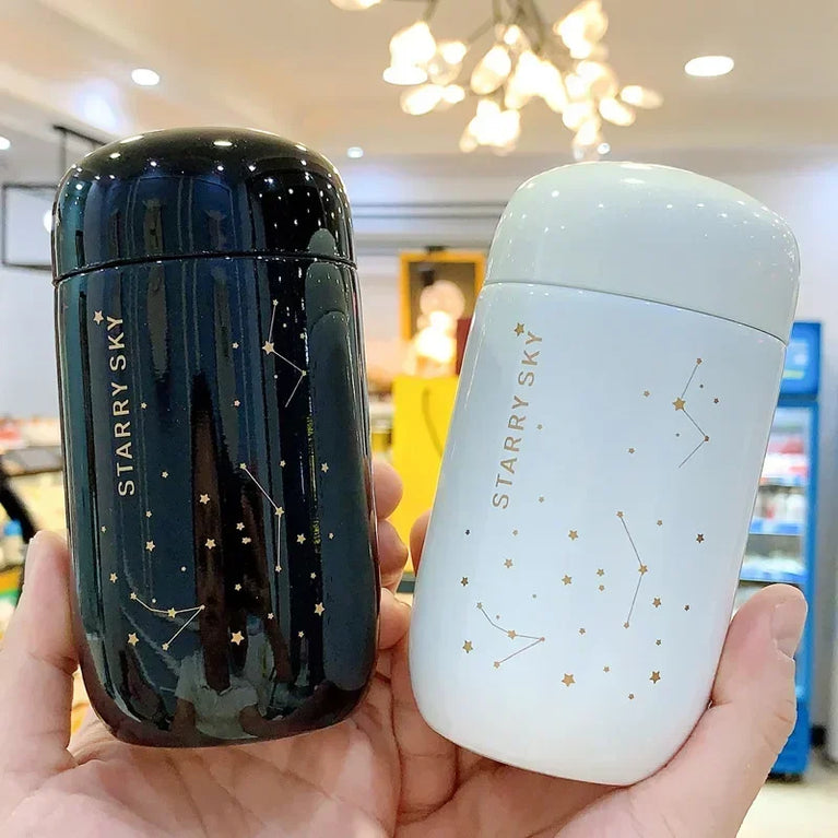 Starry Sky Mini Thermos Bottle 200ml Insulated Travel Mug Steel