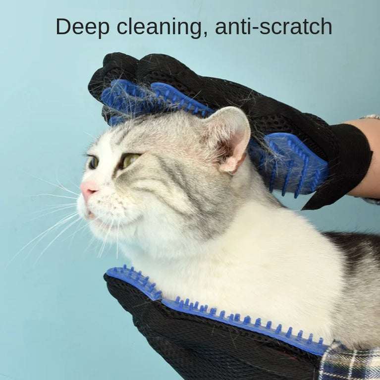 Pet Silicone Grooming Gloves Hair Removal Bath Massage Tool for Cats