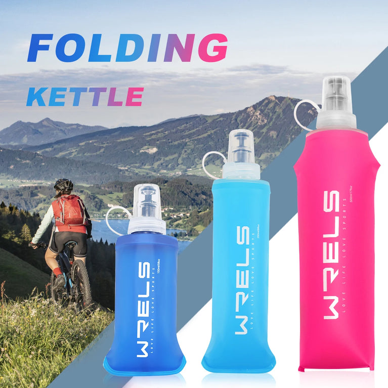 Collapsible TPU Soft Hydration Sport Water Bottle Flask Outdoor Use