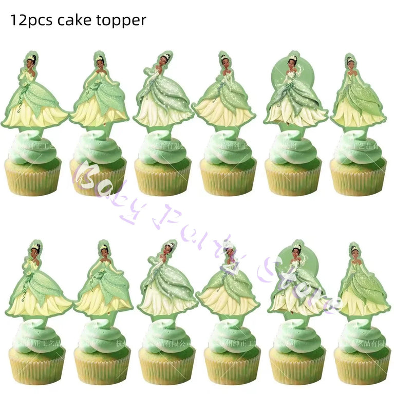 Frog Tiana Princess Party Disposable Tableware Set for Kids Birthday Decoration